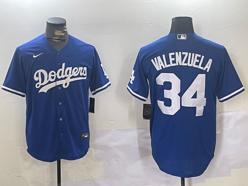 Men Los Angeles Dodgers #34 Valenzuela Blue Game 2024 Nike MLB Jersey style 11208